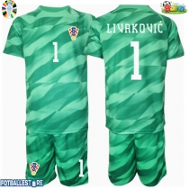 Kroatia Dominik Livakovic #1 Keeper Bortedraktsett Barn EM 2024 Kortermet (+ Korte bukser)